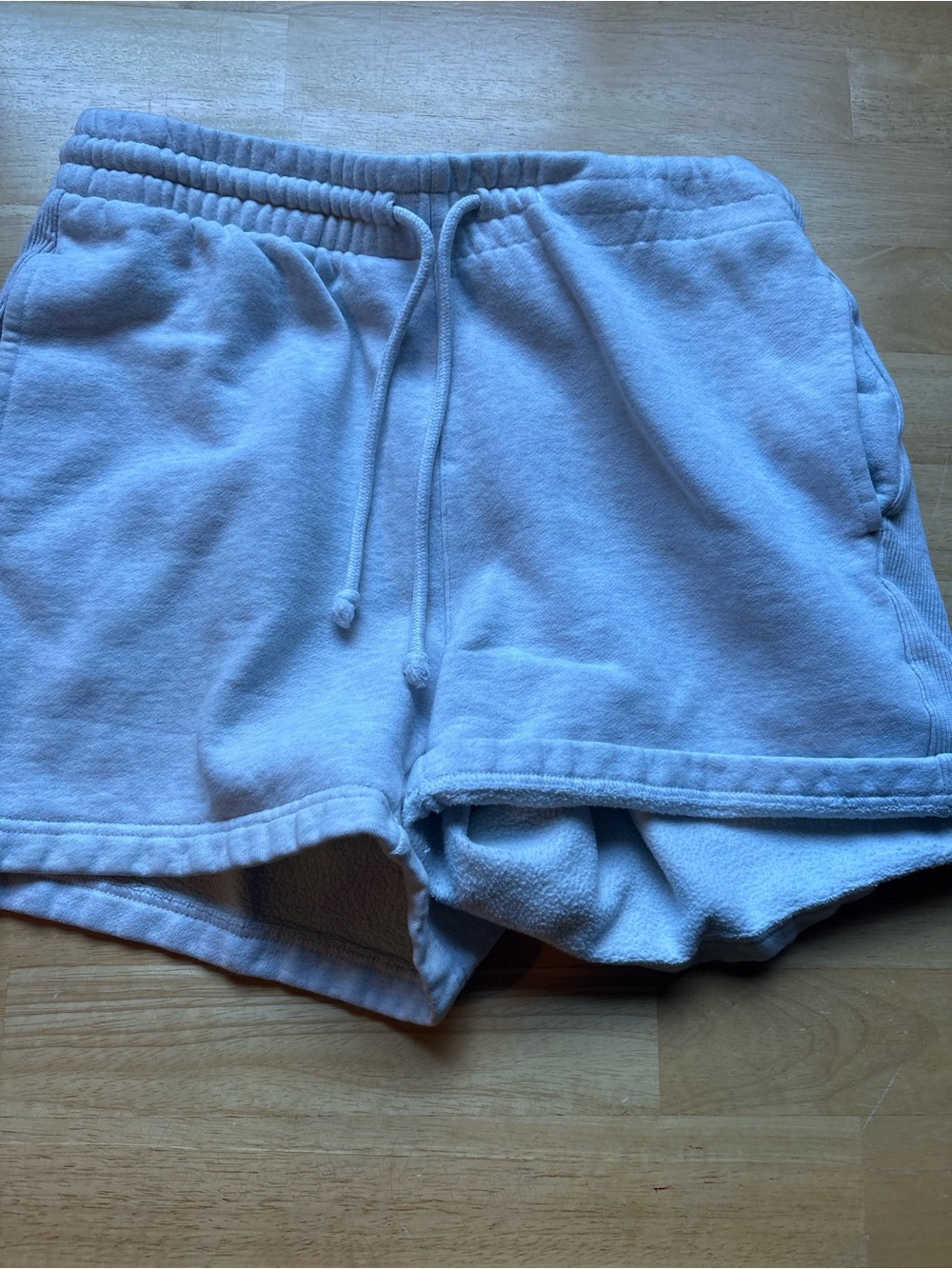 Women's cream Blue Drawstring Lounge Shorts